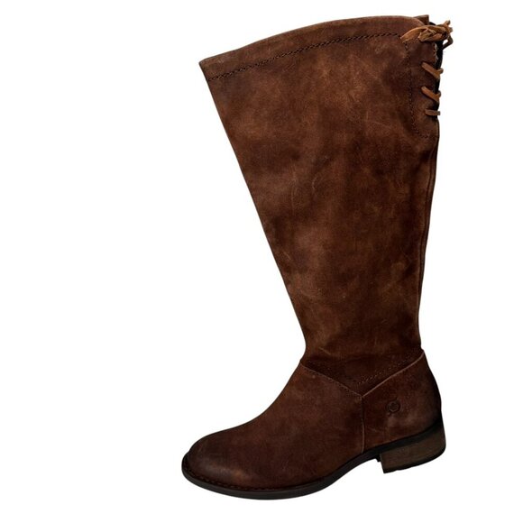 Born Women's Boots Hayden Knee High Rust Tobacco Distressed Sz 6 Wide calf New - Picture 2 of 6